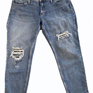 Silver Jeans Blue Distressed Boyfriend Jeans